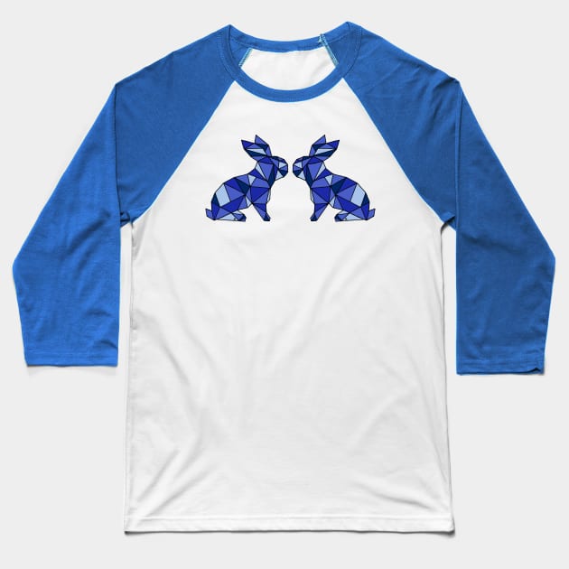 Geometric Rabbits Baseball T-Shirt by HLeslie Design